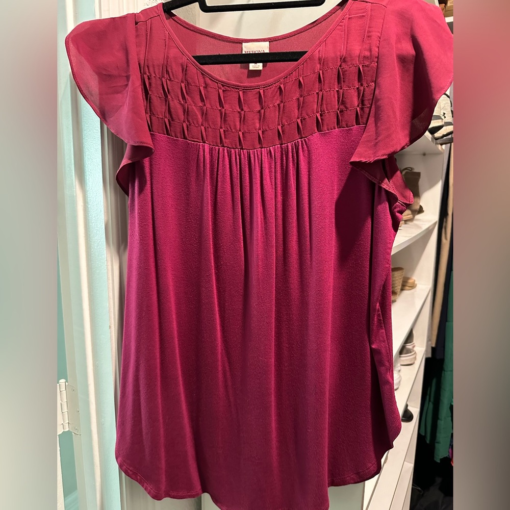 Merona burgundy/red blouse, Size Medium.